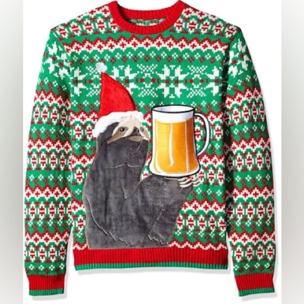 Blizzard Bay Santa Beer Shots Sweater Size Small Mens